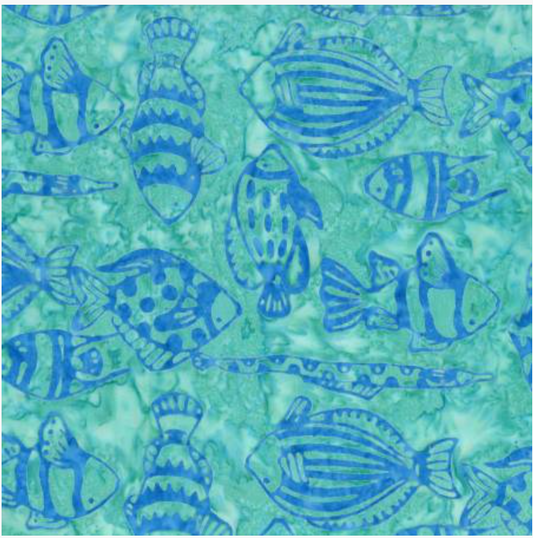 Tropical Batiks - Sea Life BT9187-BLUE-D by Michael Miller