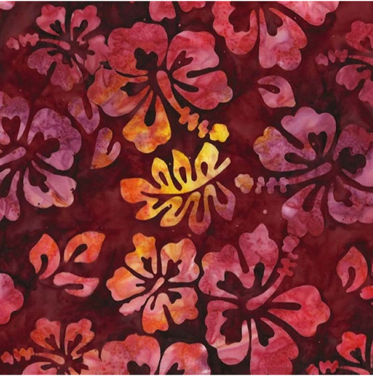 Tropical Batiks - Sangria Hibiscus Blossom BT8511-SANG-D by Michael Miller