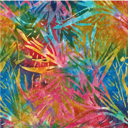 Tropical Batiks - Palm Bloom Calypso BT8506-CALY-D by Michael Miller
