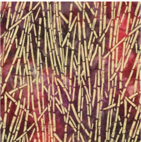 Tropical Batiks Metallic - Golden Bamboo Batik - Sangria BTM8515-SANG-D by Michael Miller