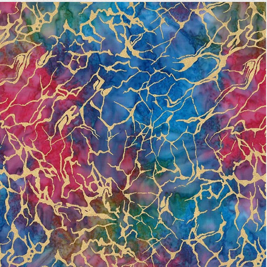 Tropical Batiks Metallic - Sea Water BTM8514-CALY-D by Michael Miller