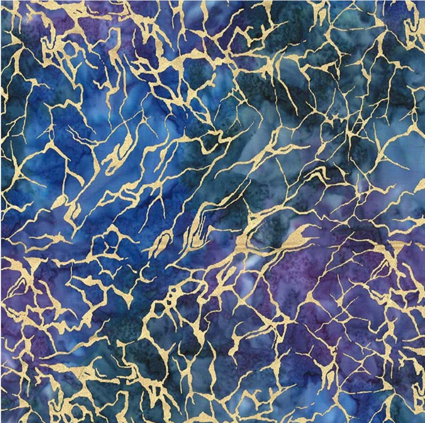 Tropical Batiks Metallics - Sea Water BTM8514-INDI-D by Michael Miller