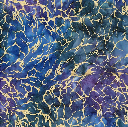 Tropical Batiks Metallics - Sea Water BTM8514-INDI-D by Michael Miller