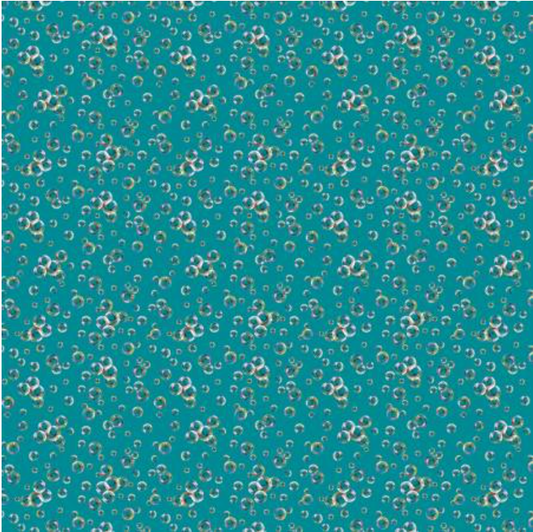 Under the Sea - Sea Bubbles Teal by Benartex