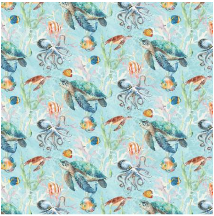 Under the Sea - Under Sea World Lt. Turq/Multi by Benartex