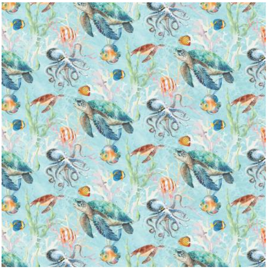 Under the Sea - Under Sea World Lt. Turq/Multi by Benartex