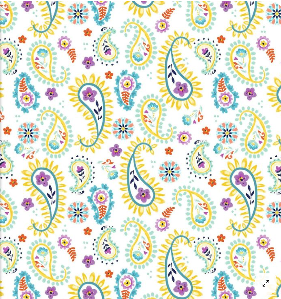 Summer Song Paisley Toss by 3 Wishes Fabric