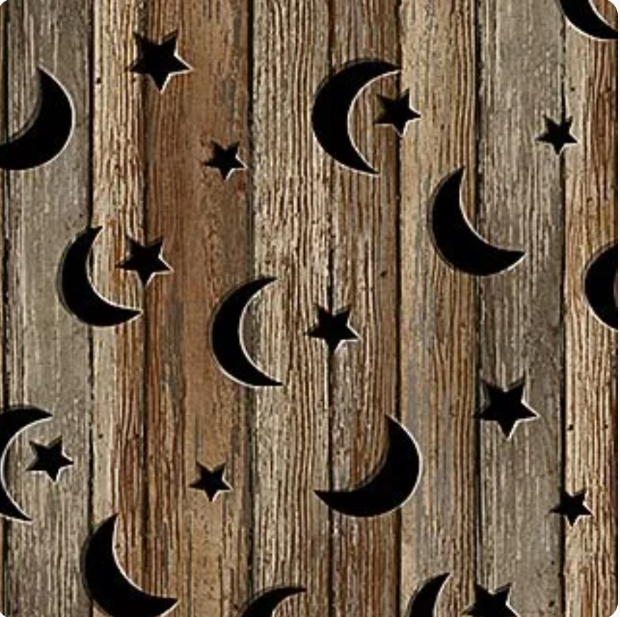 Nature's Calling - Wood with Stars Brown Multi 24038 36 by Northcott