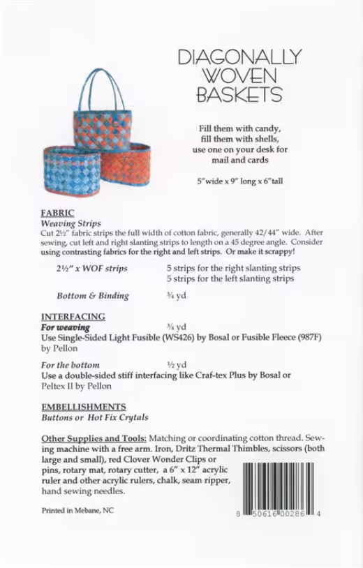 Aunties Two Patterns - Diagonally Woven Baskets