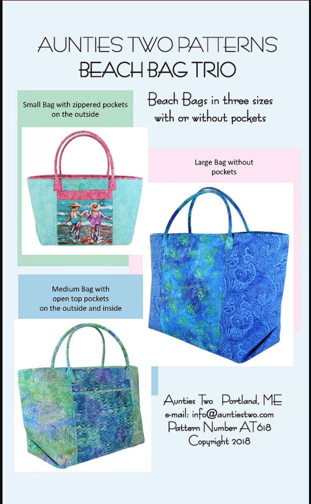 Aunties Two Patterns - Beach Bag Trio