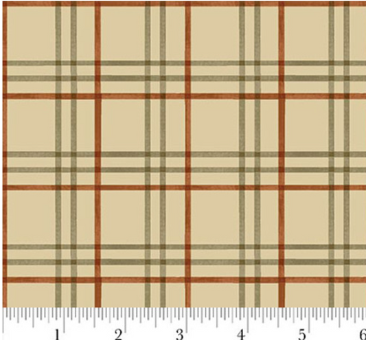 Hello Pumpkin - Beige Plaid 1893-43 by Henry Glass & Co