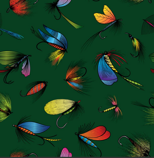 Fly Fishing Allover - Dark Green by MDG