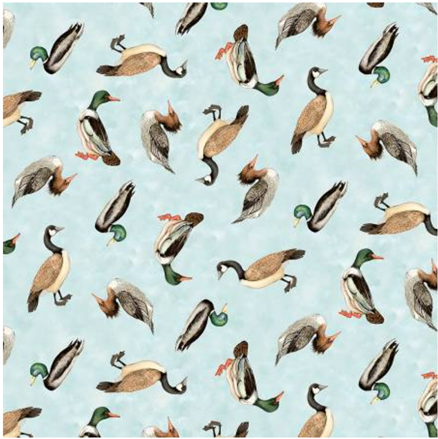 Down by the Lake - Duck Toss 39730 492 Light Blue by Wilmington Prints