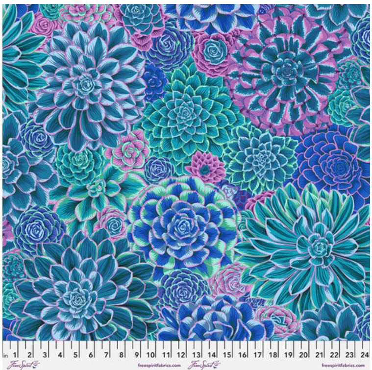 Kaffe Fassett Stash - House Leeks Blue PWPJ113 by Free Spirit