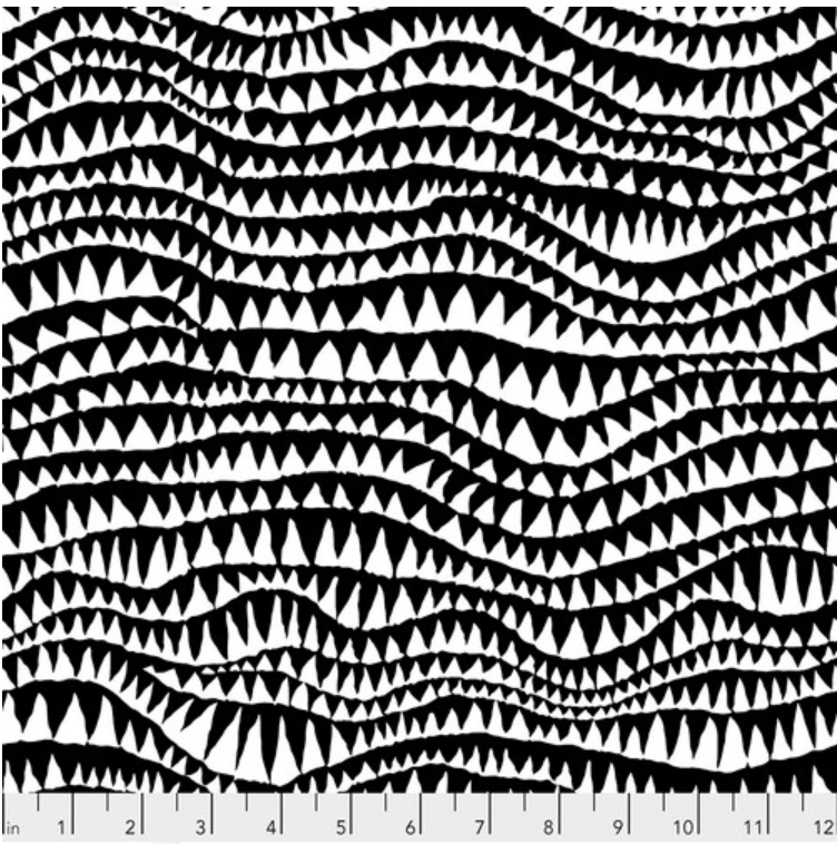 Kaffe Fassett Stash - Sharks Teeth Black PWBM060 by Free Spirit