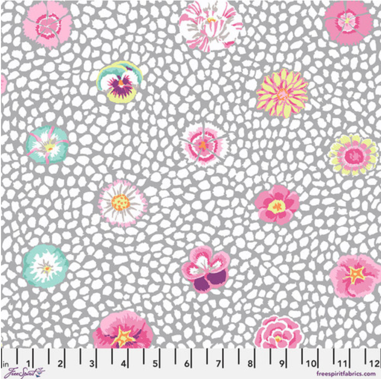 Kaffe Fassett Classics - Guinea Flower Grey PWGP059 by Free Spirit