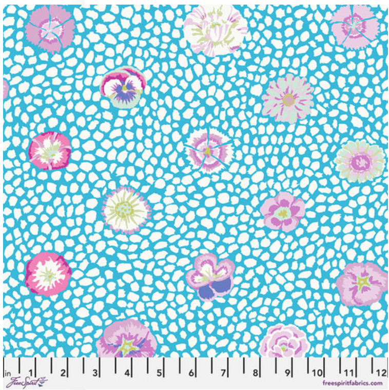 Kaffe Fassett Classics - Guinea Flower Turquoise PWGP059 by Free Spirit