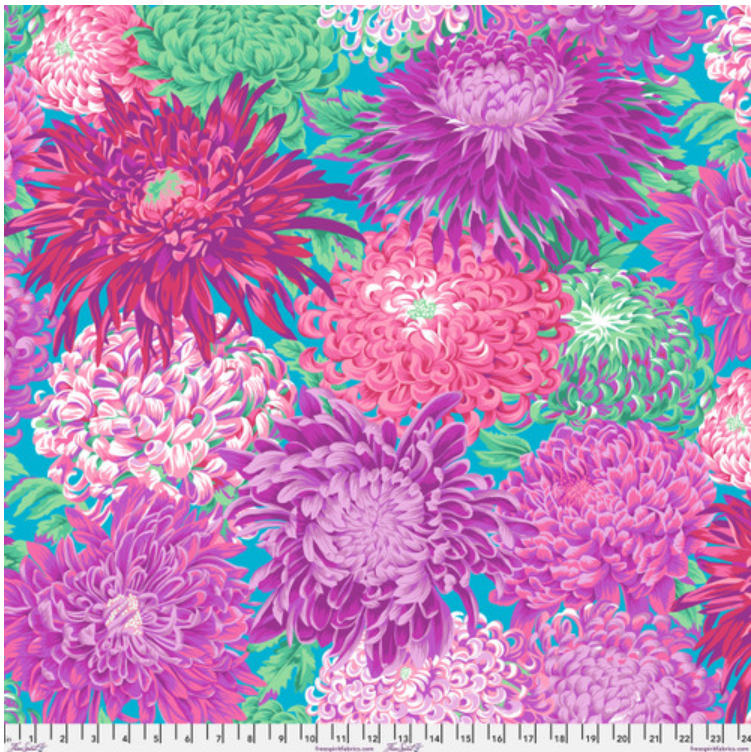 108" Japanese Chrysanthemum Magenta QBPJ003 by Kaffe Fassett