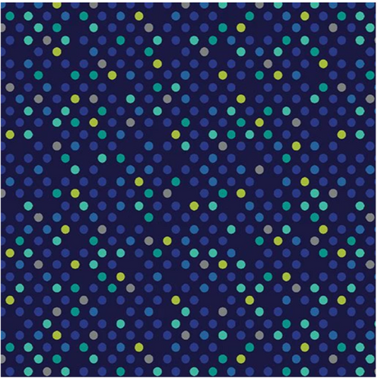 Dazzle Dots - Confetti Drop Navy/Multi 16206-55 by Benartex