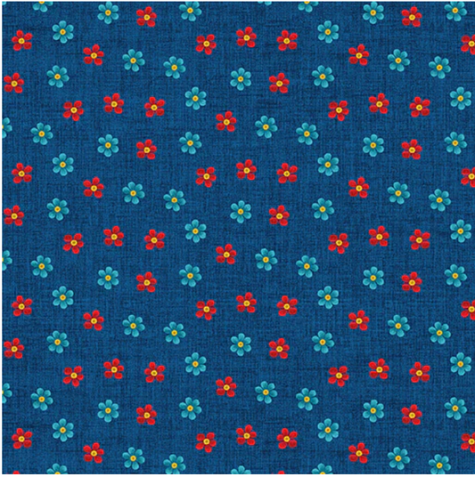 Something to Crow About - Petal Flower Dark Blue 16084-56 by Benartex