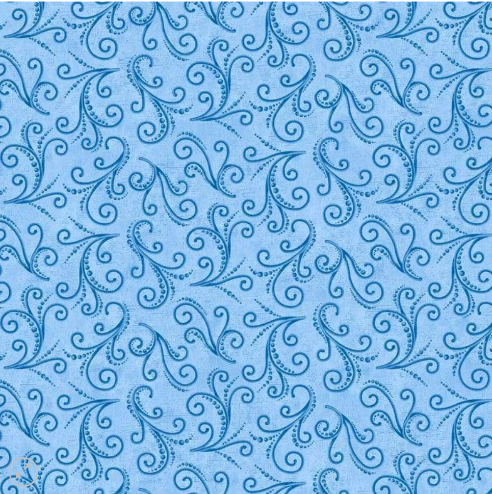 Parrot Habitat - Destiny Swirl Light Blue 16184-05 by Benartex