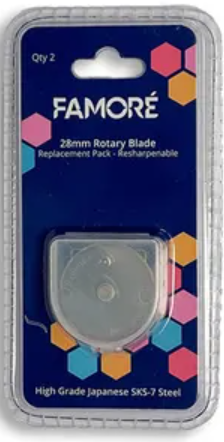 Famore - Rotary Cutter 28mm Replacement Blades Pkg of 2