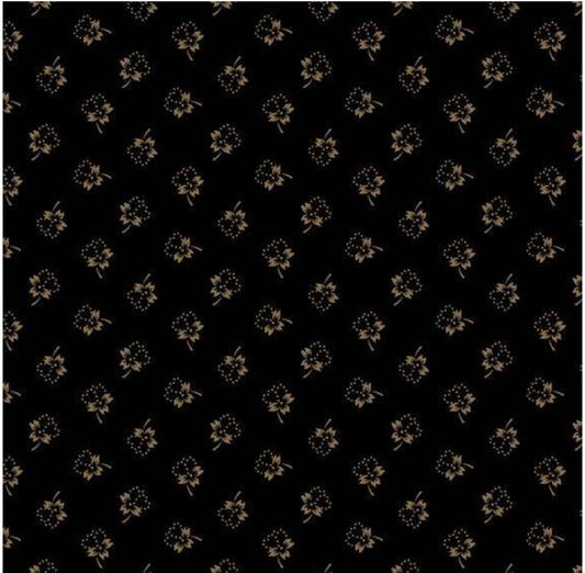 Bluebird Manor - Dotted Floral Black R221052D by Marcus Fabrics
