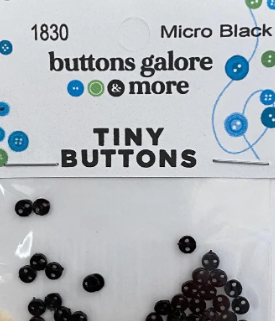 Buttons Galore - Micro Black Tiny Buttons 1830 Pkg. of 35
