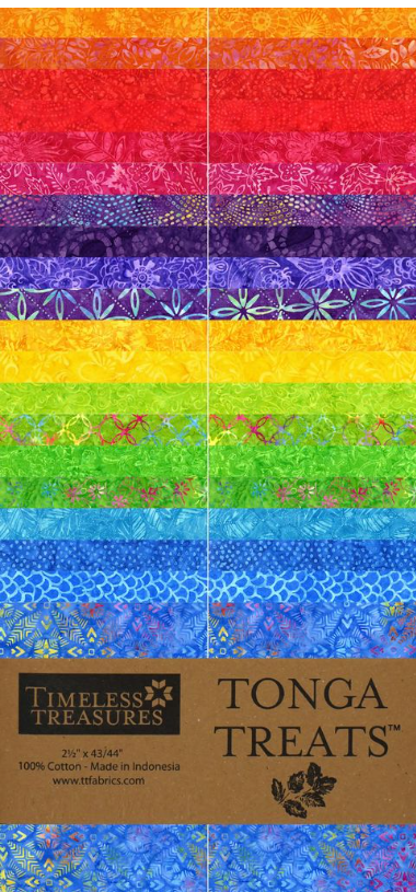 Tonga Treats Batiks - Happy - 40 2 1/2" Strips by Timeless Treasures