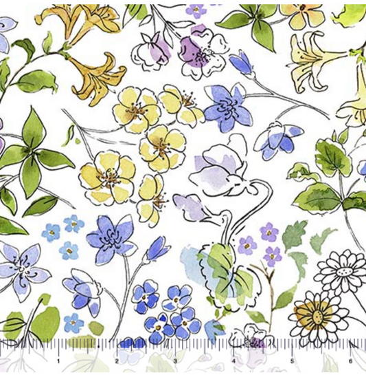 Drawn to Birds - Floral 31136-Z by QT Fabrics