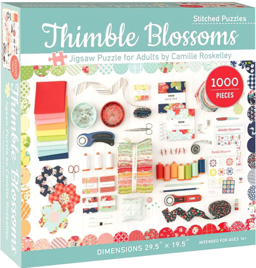 Puzzle - Thimble Blossoms - Jigsaw Puzzle for Adults by Camille Roskelley for C & T Publishing