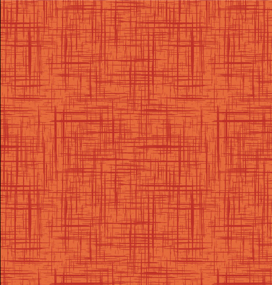 All New England Shop Hop Fabric 2025 PRESALE - Blenders - Cross Hatch Texture Orange 15121-37 by Benartex