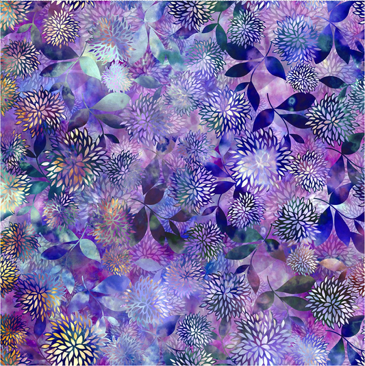 Allure - Purple Mums Floral 3ALR-3 by Jason Yenter for In the Beginning Fabrics