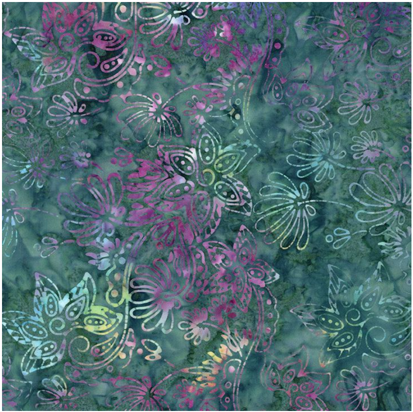 Tonga Batiks - Leather Flowers Emboss B3649 by Timeless Treasures