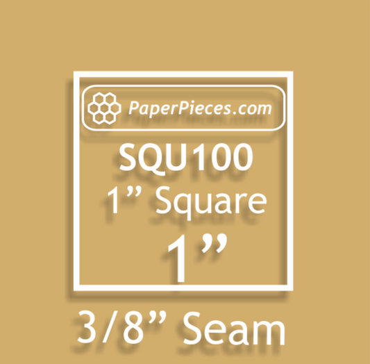 Square 1" x 1" Acrylic Fabric Cutting Template 3/8" Seam
