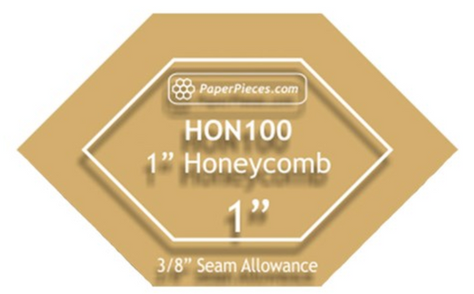 Honeycomb 1" Acrylic Fabric Cutting Template 3/8" Seam by Paper Pieces
