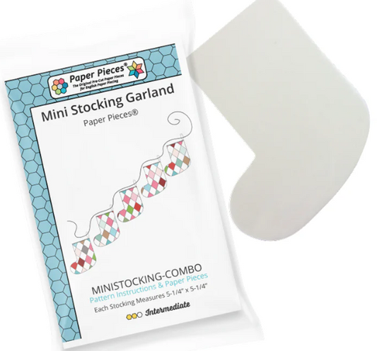 Mini Stocking Garland Pattern, Pieces and Mylar Stencil by Paper Pieces
