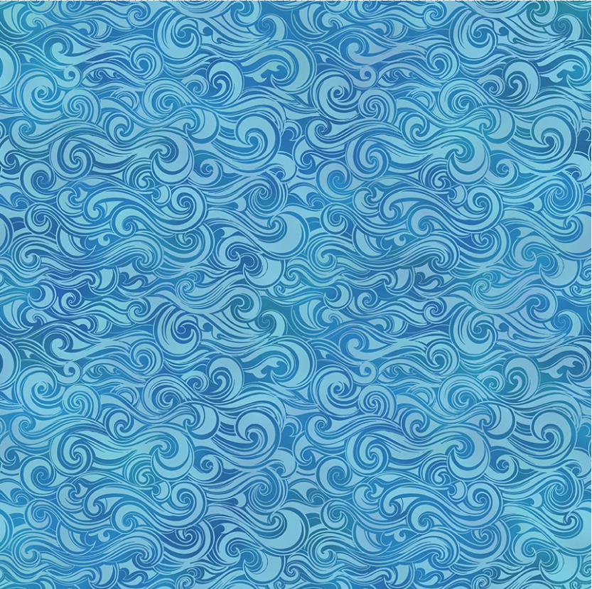 Wonders of the Ocean - Blue Waves by Jason Yenter for In the Beginning Fabrics