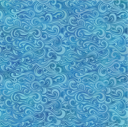 Wonders of the Ocean - Blue Waves by Jason Yenter for In the Beginning Fabrics
