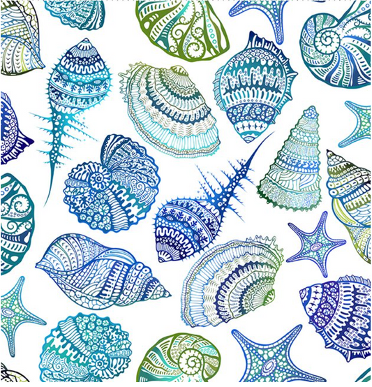 Wonders of the Ocean - Shells by Jason Yenter for In the Beginning Fabrics