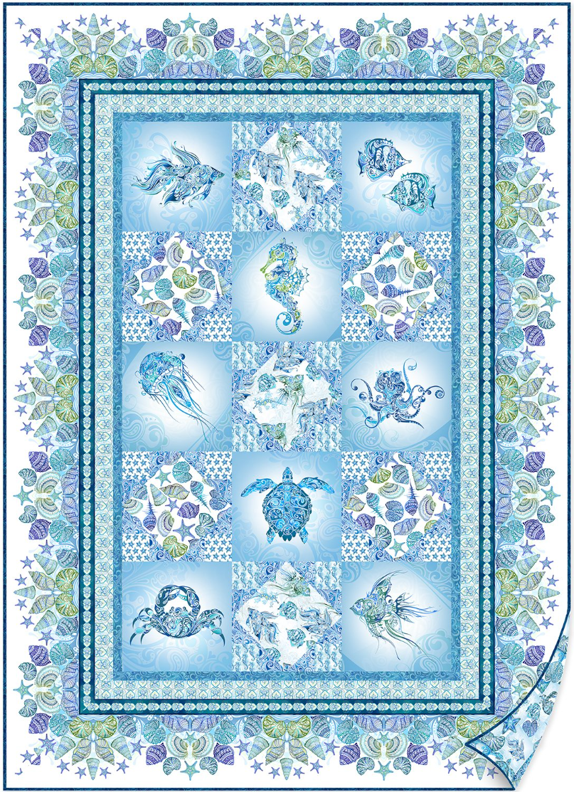 Wonders of the Ocean Quilt Pattern by Jason Yenter for In the Beginning Fabrics