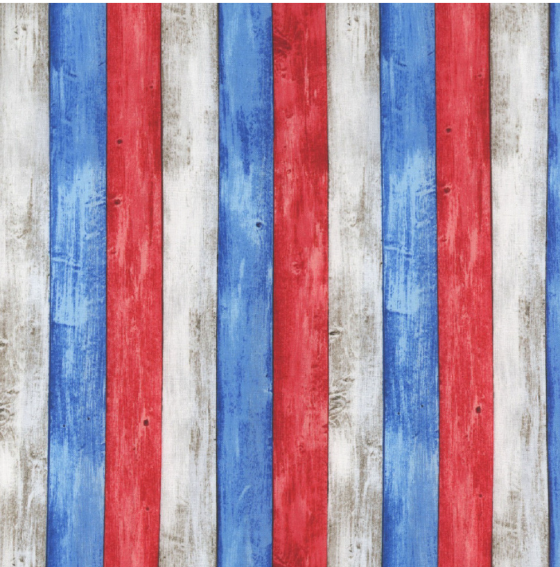 Liberty Barn - Large Woodgrain Red/White/Blue 8196 by Studio E Fabrics