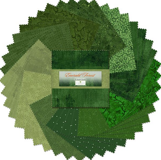 Emerald Forest - 5 Karat Gems - 5" Squares Pk of 42 by Wilmington Prints