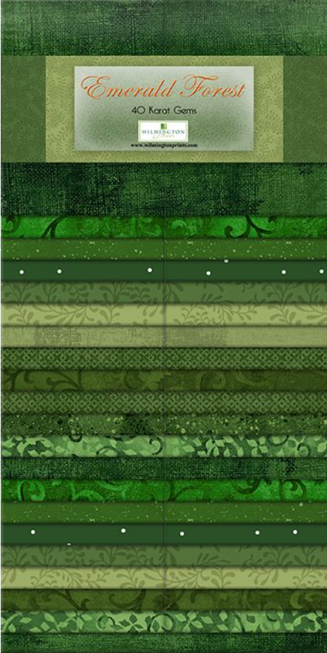 Emerald Forest -Forty Karat Gems - 2 1/2" x 44" Strips - Pk of 40 - 842-2-842 by Wilmington Prints