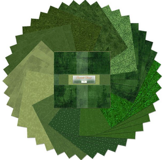 Emerald Forest - 10 Karat Gems Pkg of 42 - 10" Squares 512-2-512 by Wilmington Prints