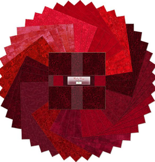 Ruby Days - 10 Karat Gems Pkg of 42 - 10" Squares 512-3-512 by Wilmington Prints