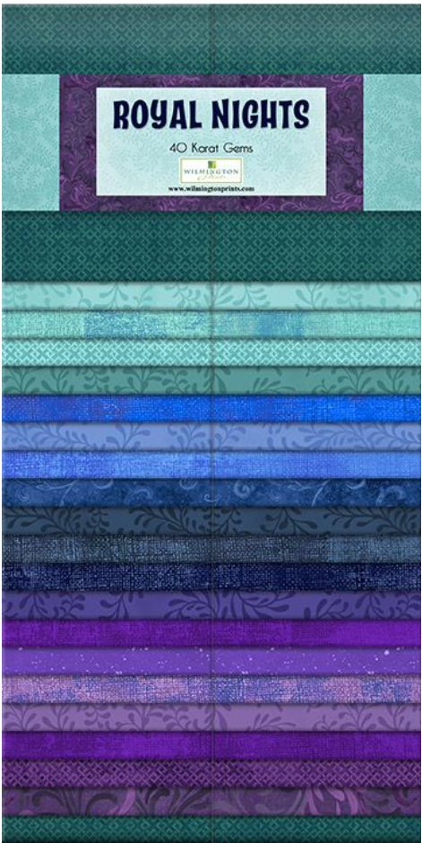Royal Nights - Forty Karat Gems - 2 1/2" x 44" Strips - Pk of 40 - 842-28-842  by Wilmington