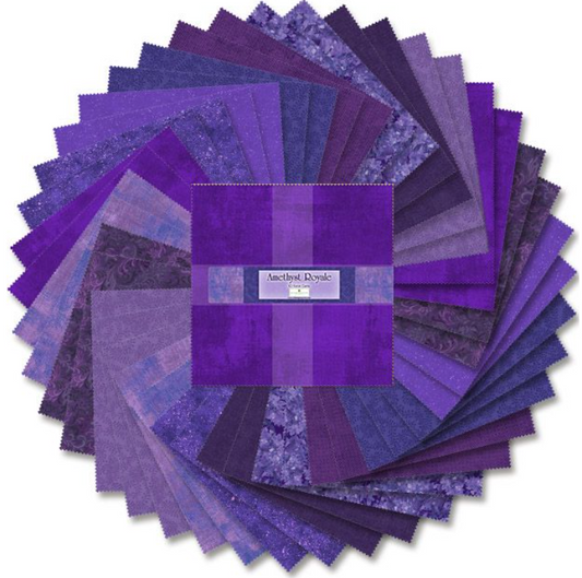 Amethyst Royale - 10 Karat Gems Pkg of 42 - 10" Squares 512-7-512 by Wilmington Prints