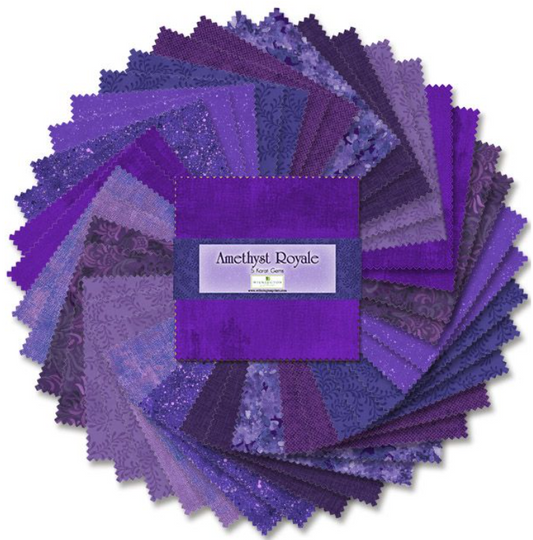 Amethyst - 5 Karat Gems - 5" Squares Pk of 42 507-7-507 by Wilmington Prints