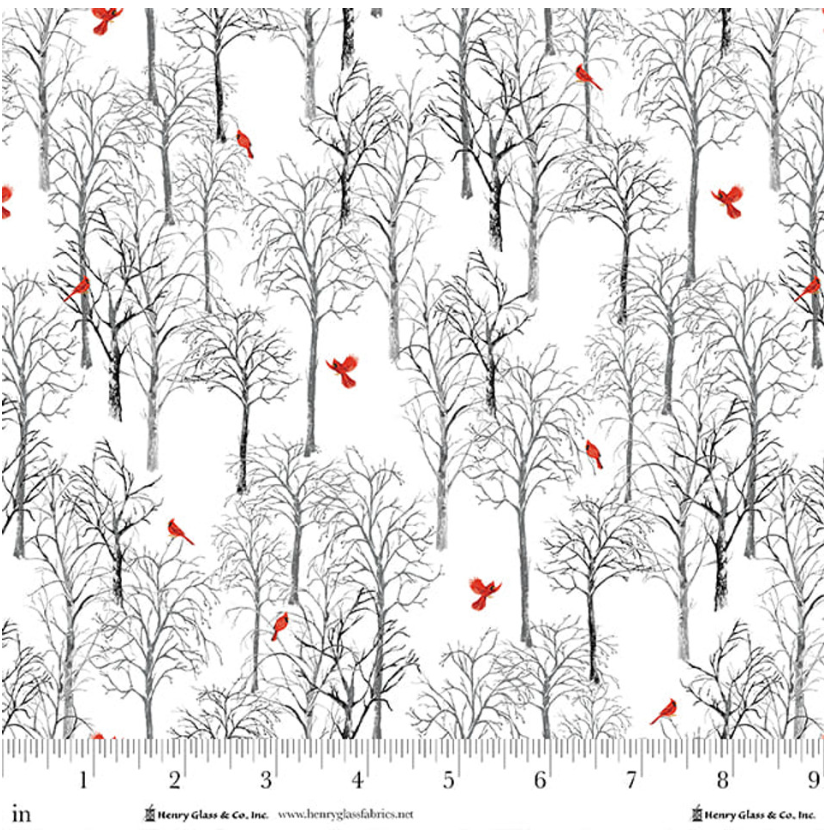 Joyful Snowmen - Cardinals in Trees 2086-09 By Henry Glass & Co.